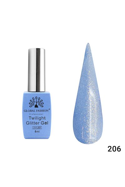 global fashion Oja semipermanenta Twilight Glitter 8ml, 206