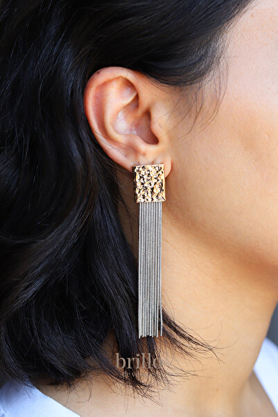 Brillo أقراط فستان السهرة بسلسلة ثعبان متدلية على لوحة مزخرفة