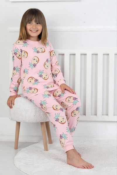 Little Pumpkin Seasonal Pineapple Patterned Girls' Pajama Set