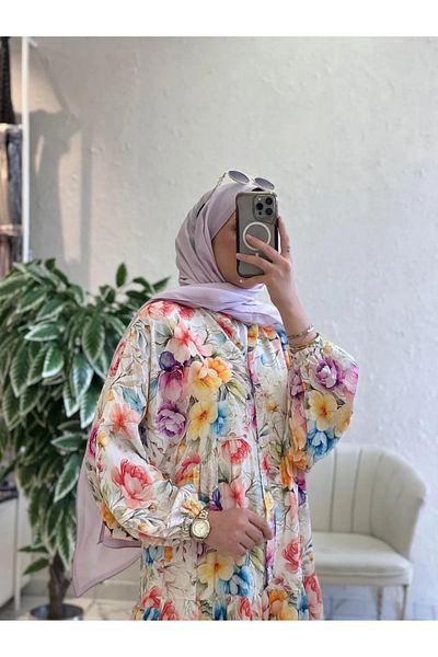 Oxygen Scarfs Women's Jasmine Flower Garden Hijab Dress