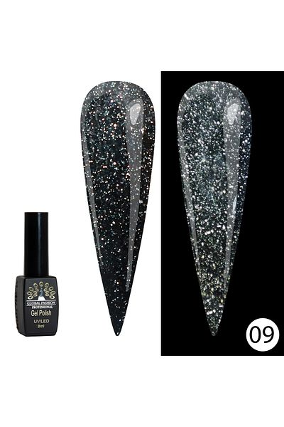 global fashion Disco Gel Shine Spectrum Gel Lacquer, Global Fashion, Reflective, 8 ml 09