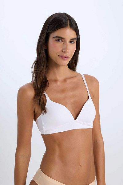 DeFacto X9027 White Cotton Comfort Pad Bra-Fall in Love