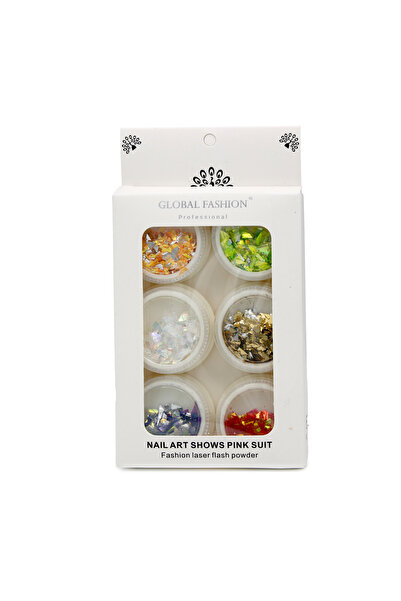 global fashion Σετ 6 διακοσμητικών νυχιών, πολύχρωμα