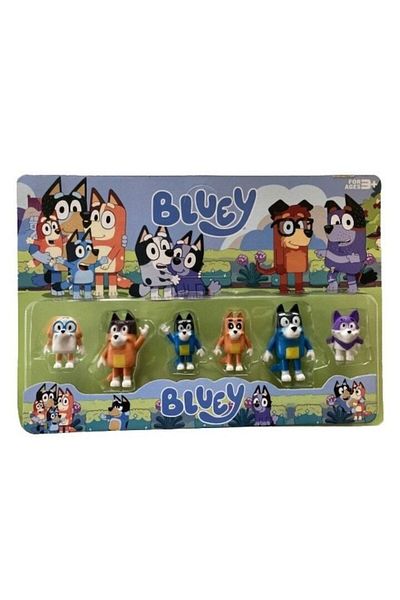 OEM Set 6 figurine tip Bluey, multicolor, 7 cm, plastic, 3 ani+