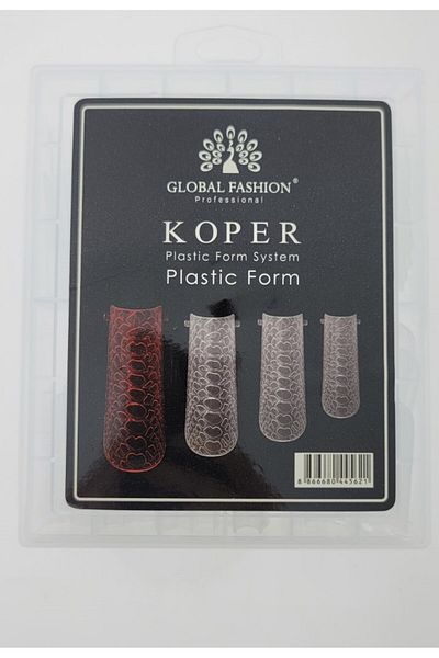 global fashion Tipsuri reutilizabile pentru extensii de unghii set 120 buc, patrat lat, imprimeu șarpe