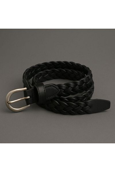 BASEL.CO Faux Leather Vintage Braided Belt