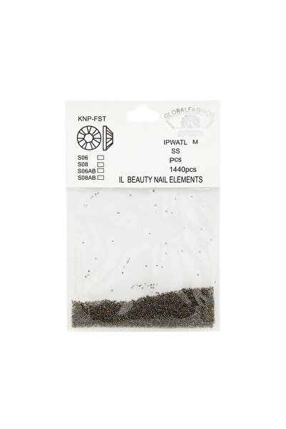 global fashion Set 1440 perle nail art, Global Fashion, auriu/clear