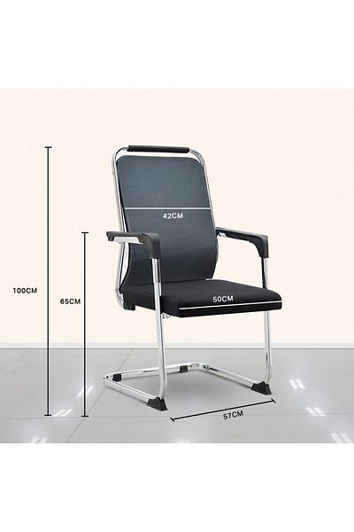 AWF AL WADI FURNITURE Elgi Ergonomic Mesh Back Visitor Chair Seat, Steel Frame & Armrests Ergonomic Chair Computer Chair