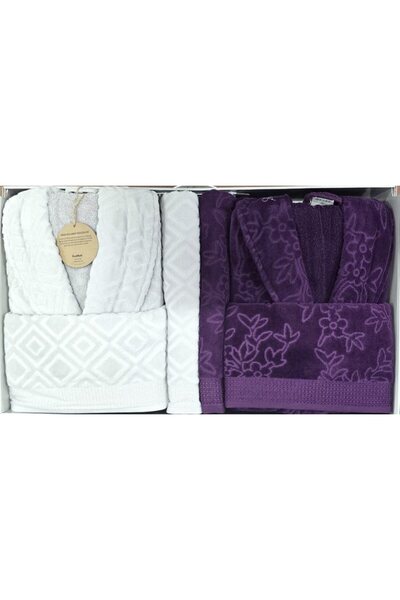 Özdilek Pastoral Dark Lilac-Grey Family Set
