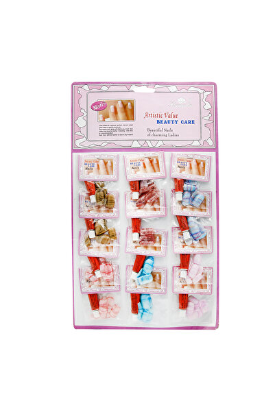 global fashion Set unghii false cu adeziv inclus, 12 seturi, Multicolor