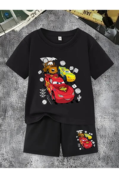 haha Boy's Mcqueen Themed T-Shirt - Shorts Set