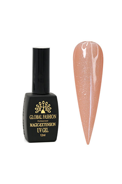 global fashion Gel UV cu sclipici, Magic-Extension, Global Fashion, 12 ml, Roz, G08