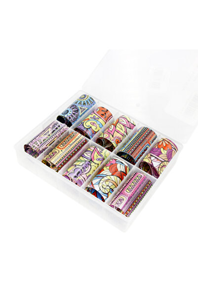 global fashion Folii de transfer, folie de unghii, multicolor, 10 bucati