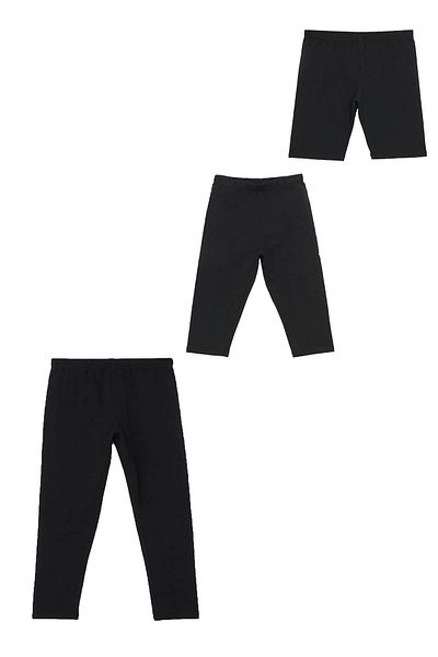 buğlem collection Children's Single Jersey Leggings Shorts Capri 3-Pack Lycra Combed Cotton Comfortable and Breathable 2-14 Years