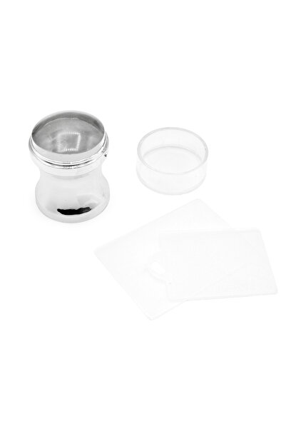 global fashion Set stampila pentru unghii din silicon cu matrita, argintie