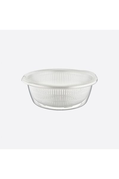 Comfera 4.5 L Transparent Plastic Strainer Basin - Pasta Strainer - Fruit and Vegetable Washing Basin