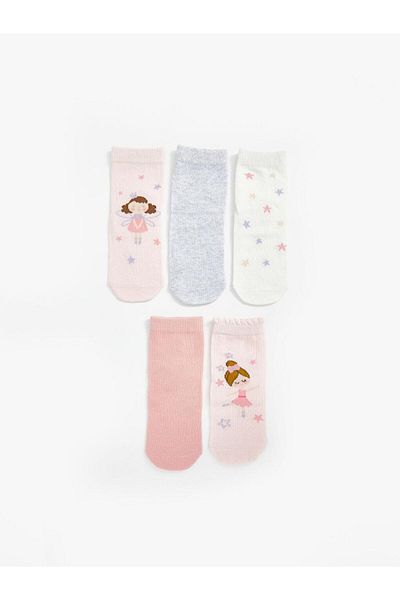LC Waikiki Printed Baby Girl Socks 5-Piece (S5)