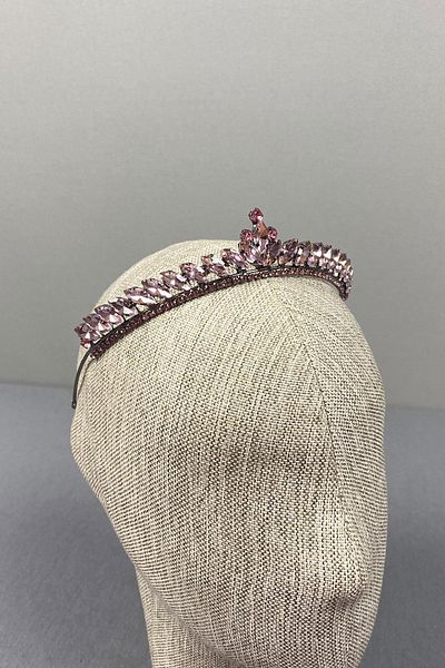 Fiyonks Atölye Bridal Crown Summer Model, Crystal Bridal Crown with Stones, Women's Hair Accessory