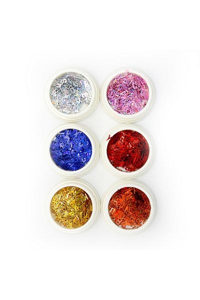 global fashion Paiete decorative pentru unghii, litere, 6 culori