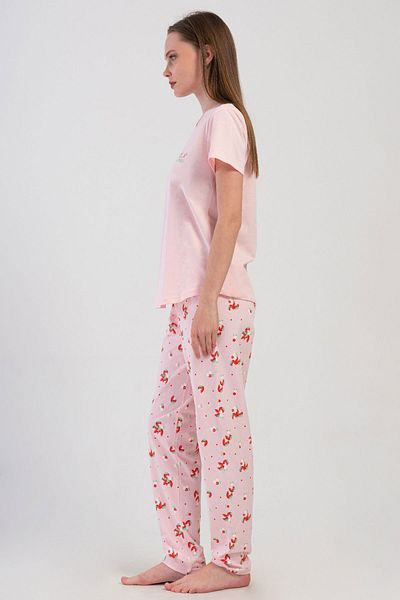 VİENETTA Women's Cotton Short Sleeve Pajama Set, 408038
