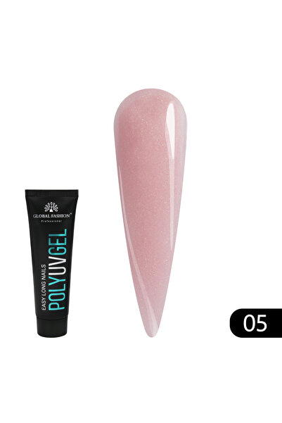 global fashion Полигел с брокат Global Fashion 30 г 05