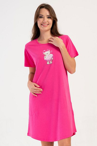 VİENETTA Cotton Women's Short Sleeve Nightgown, 407035