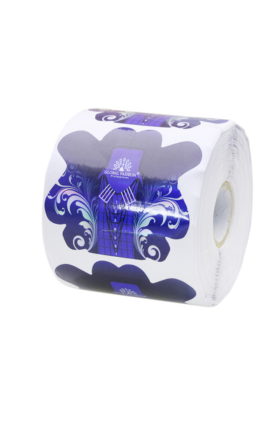 global fashion Шаблони за ноктопластика от хартия, сини, 300 бр.