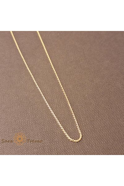 saratremo Unisex Fine Snake Chain Necklace, 60 cm, gold plated 14K