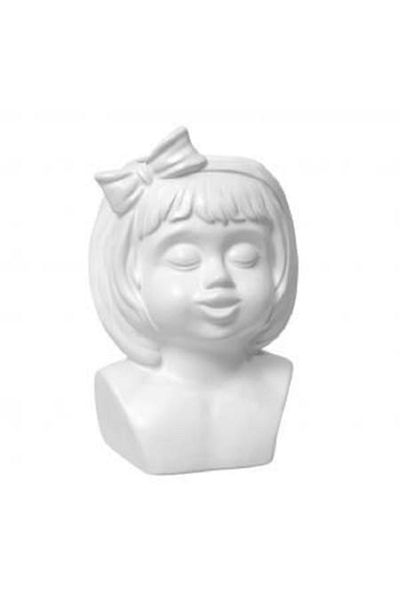 Blusmart Vase-mask ceramic flower pot, Theo, 20x13x12 cm, white