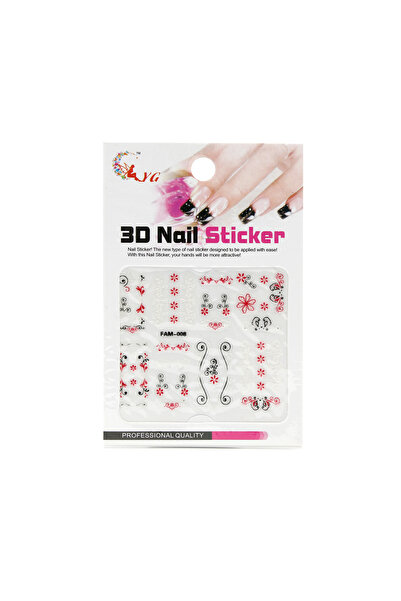 global fashion Abtibild decor unghii 3D, Nail Sticker FAM-008