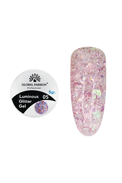 global fashion Set de 6 unități: Gel luminiscent Luminous Glitter Gel cu scli...