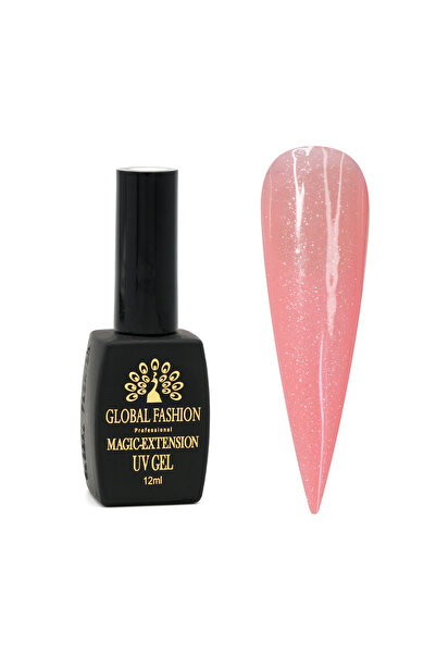 global fashion Gel UV cu sclipici, Magic-Extension, Global Fashion, 12 ml, Ro...