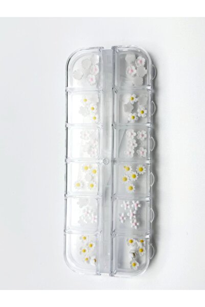 global fashion Figurine manichiură 3D, set (flori albe)