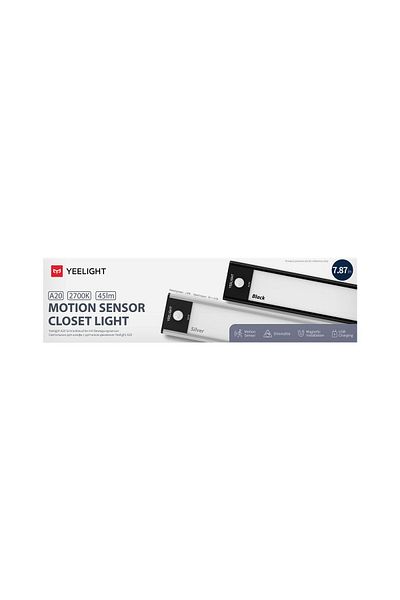 Yeelight Lampă de dulap cu senzor de mișcare 20cm (negru 2700K), YDQA1720007BKGL