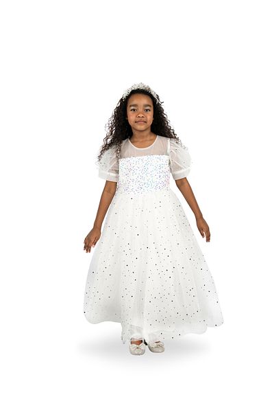 ddaniela White Party Dress Sequin Stars