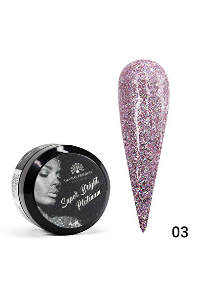 global fashion Σούπερ φωτεινό πλατινένιο χρώμα σε μορφή τζελ, 5 g 03