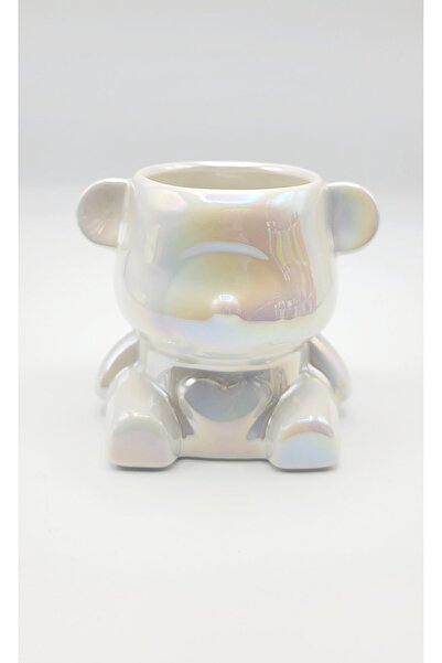 global fashion Organizator pentru pensule și pile, din ceramică, alb (cameleon)