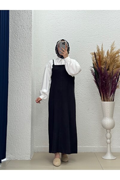 BENAHOLL Melinda Toka Detaylı Keten Jile-AS4080 Siyah