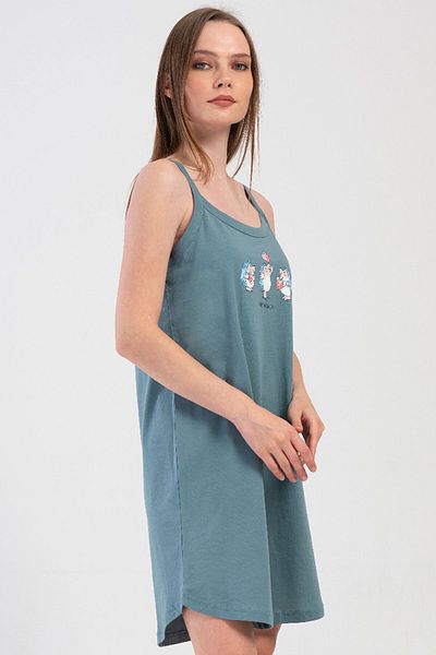 VİENETTA Women's Plus Size Nightgown with Rope Strap, 407052