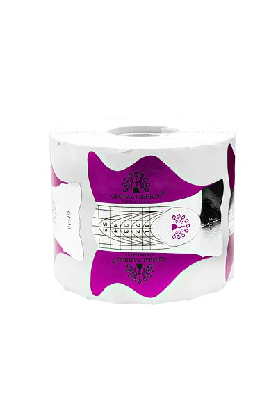 global fashion Sabloane unghii constructie din hartie, gel, polygel, GF-43, violet, 300 buc