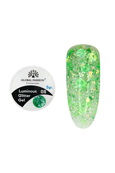 global fashion Set de 6 unități: Gel luminiscent Luminous Glitter Gel cu scli...