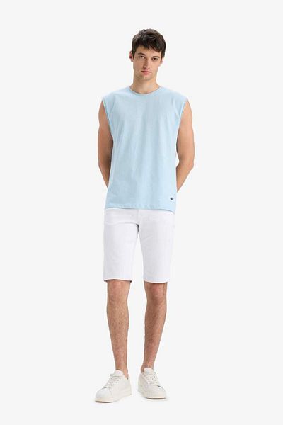 DeFacto New Season 100% Cotton Boxy Fit Crew Neck Basic Plain Undershirt