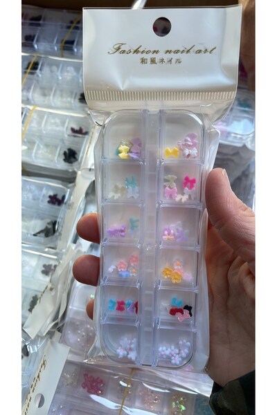 global fashion Τρισδιάστατα ογκομετρικά σχήματα για μανικιούρ, σετ (φιογκάκια...