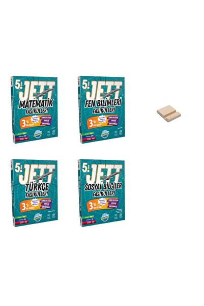 Ünlüler Karması 5. Sınıf JETT Matematik Fen Türkçe ve Sosyal Fasikülleri 4lü Set