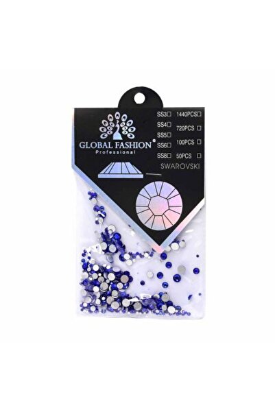 global fashion Cristale unghii tip Swarovski, Global Fashion, mix, albastre