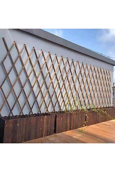 genric FFD 105cm Wooden Expandable Garden Fence - Portable Wicker Bamboo Trellis Frame for Climbing Plants