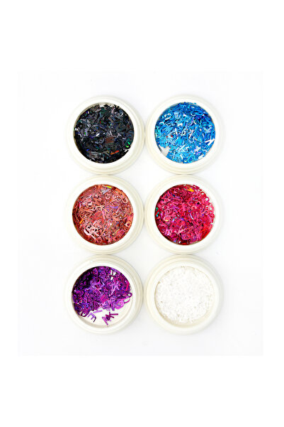 global fashion Set 6 paiete decorative pentru unghii, litere