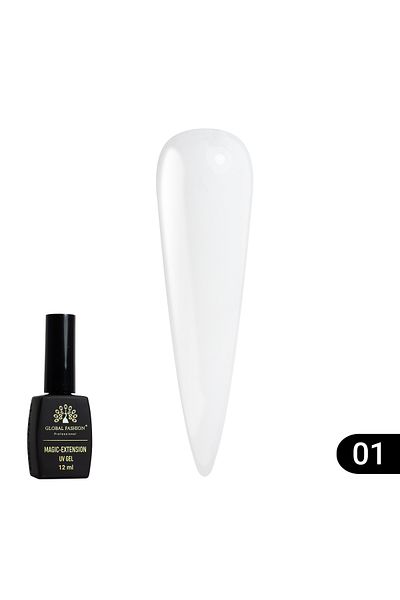 global fashion Gel de constructie unghii UV, Magic-Extension, Global Fashion, 12 ml, Transparent, 01