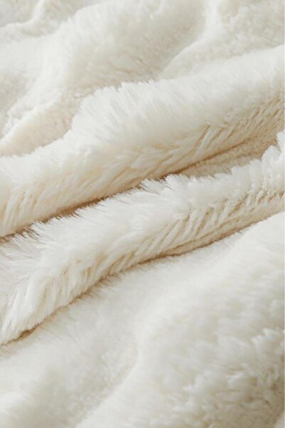Çeyiz Diyarı Tomriks Rabbit Hair Double Bedspread 220X240 cm Cream