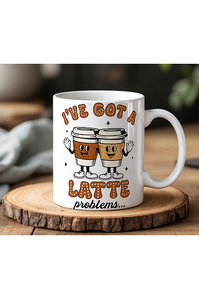 BB TRADE I'Ve Got a Latte Designed White Ceramic Printed Mug 330ml